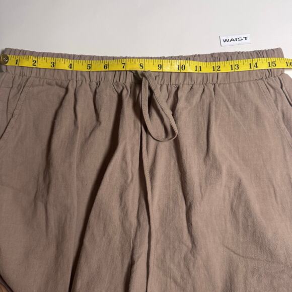 COZY Women's Casual Bamboo Short Pant Drawstring Elastic Waist sz 10 Brown Basic - Picture 5 of 8